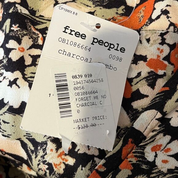 Free People Forget Me Not Mini Dress Floral NEW NWT $128 Size 0 V-Neck - Picture 5 of 11